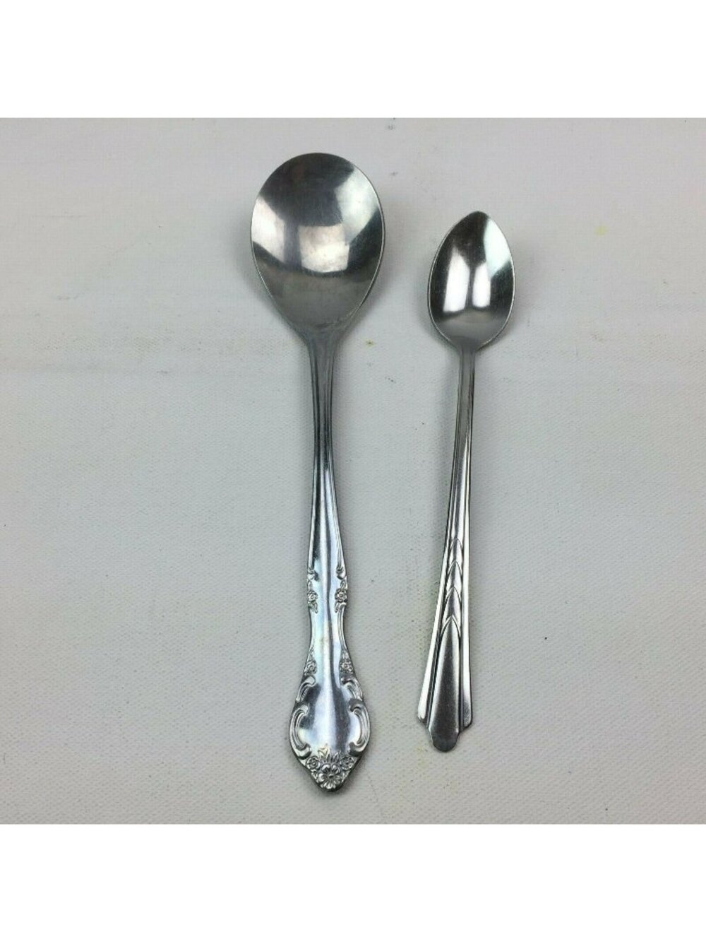 Ekco Stainless Silver Iced Tea Spoon Soup Spoon Set Kitchen Serving Dinnerware